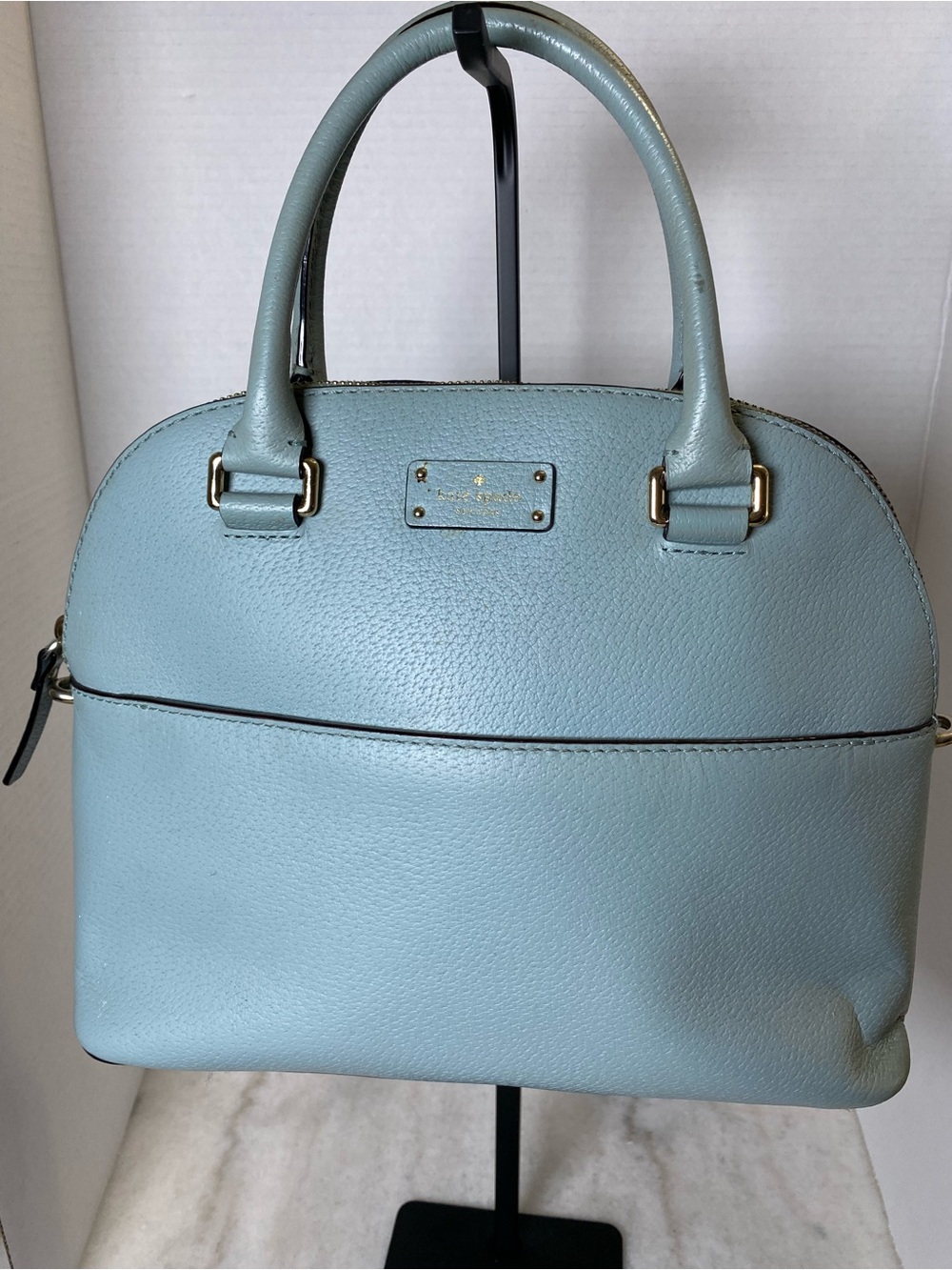 Kate Spade Grove Street Carli Blue Leather Satchel Crossbody WKRU4192
